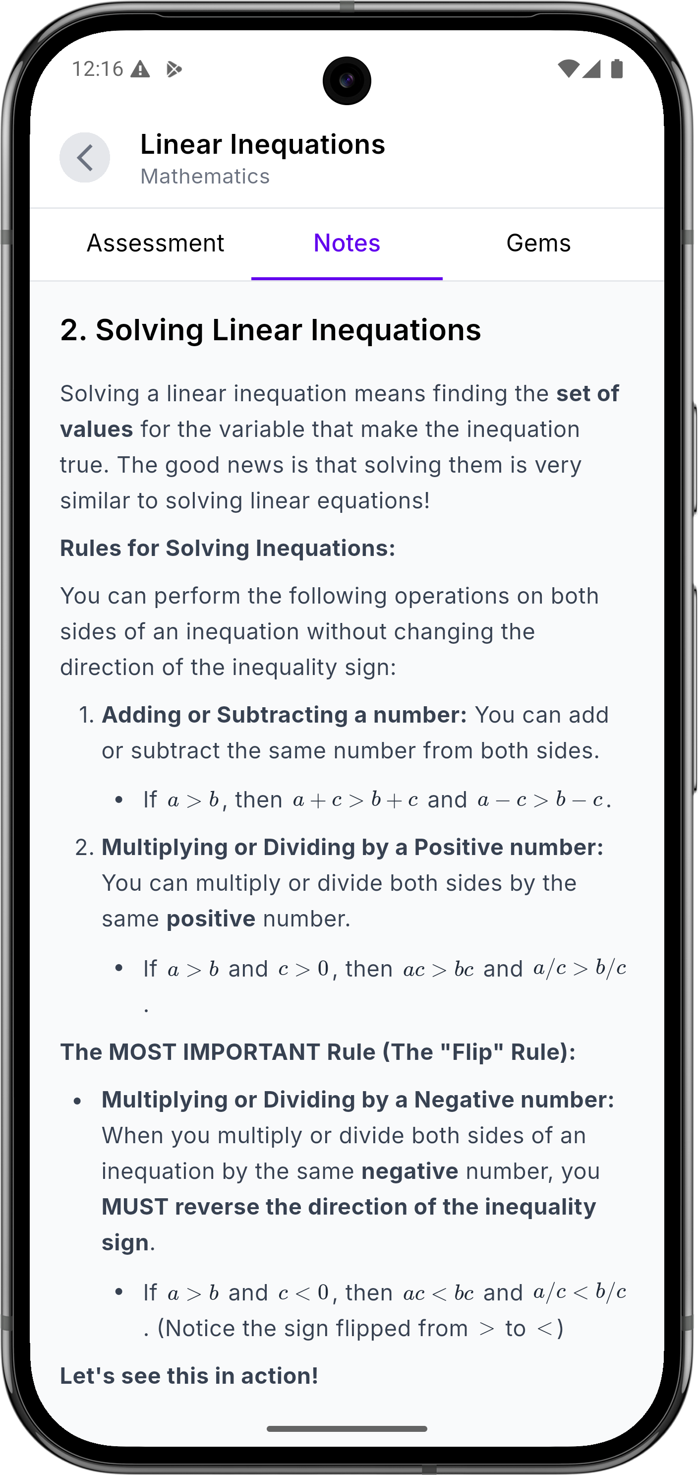 Quizverse screenshot: Notes